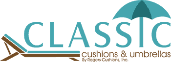 Classic cushions umbrellas logo