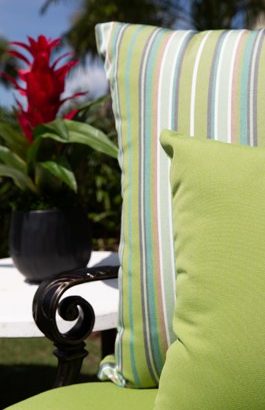 green outdoor cushions